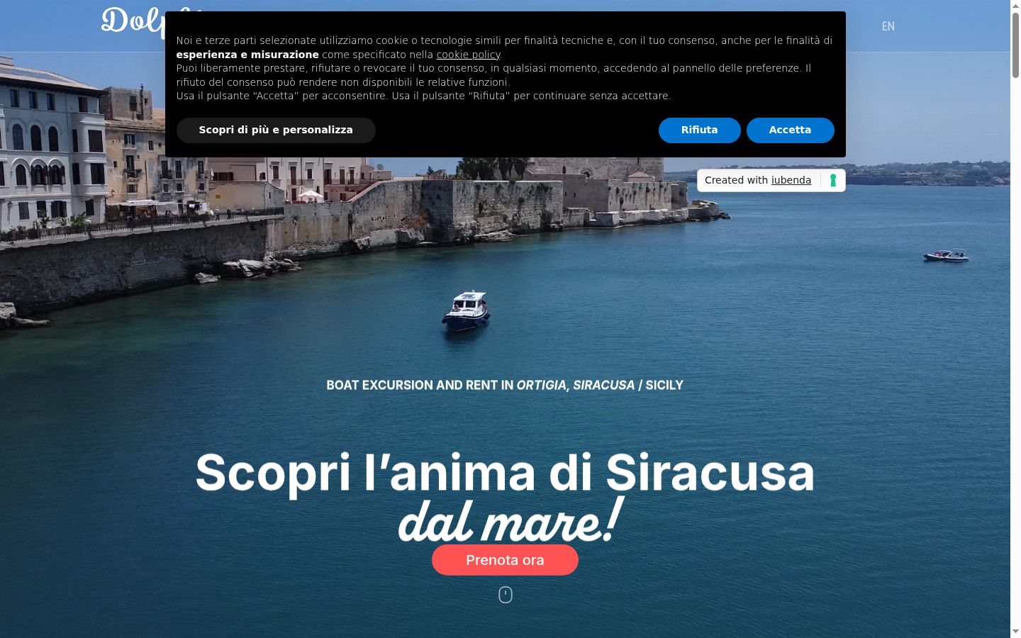 Screenshot of the consent banner shown before any interaction