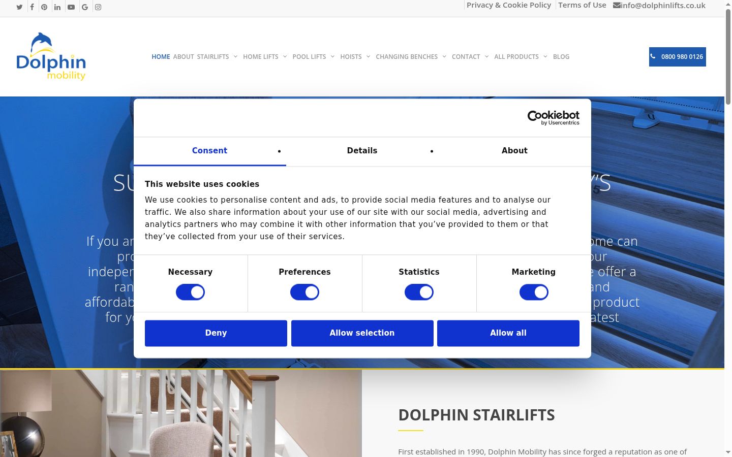 Screenshot of the consent banner shown before any interaction