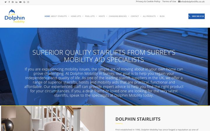 Screenshot of dolphinlifts.co.uk