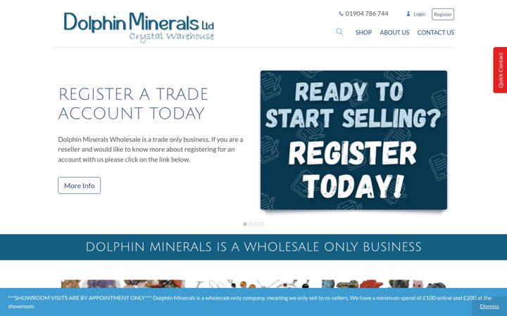 Screenshot of dolphinminerals.com