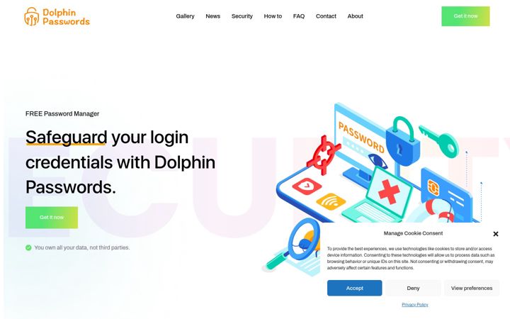 Screenshot of dolphinpasswords.org