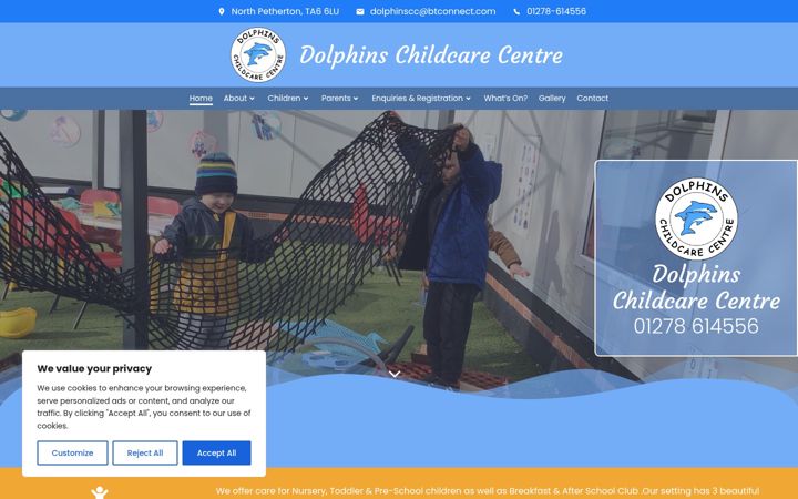 Screenshot of dolphinsccnursery.co.uk