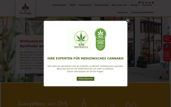 Screenshot of dom-apotheke-paderborn.de