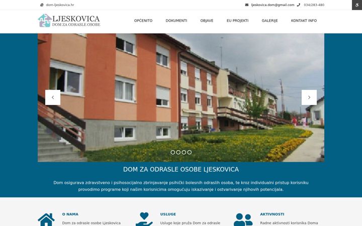Screenshot of dom-ljeskovica.hr