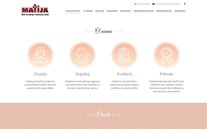 Screenshot of dom-matija.hr