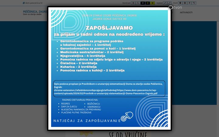 Screenshot of dom-pescenica.hr
