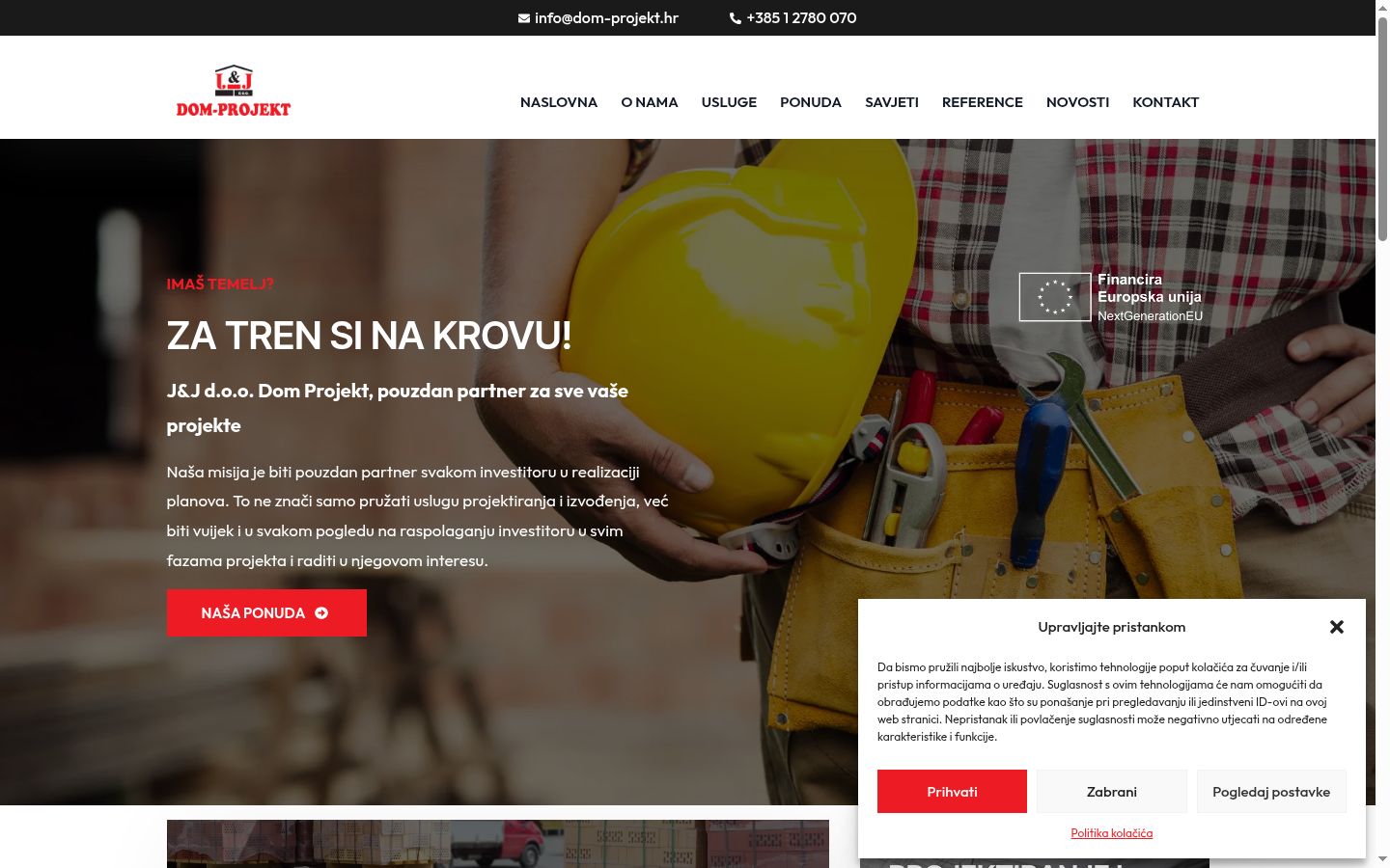 Képernyőkép a bármilyen interakció előtt megjelenő hozzájárulási bannerről