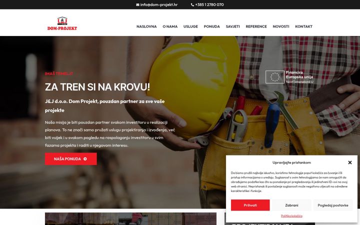 Screenshot of dom-projekt.hr
