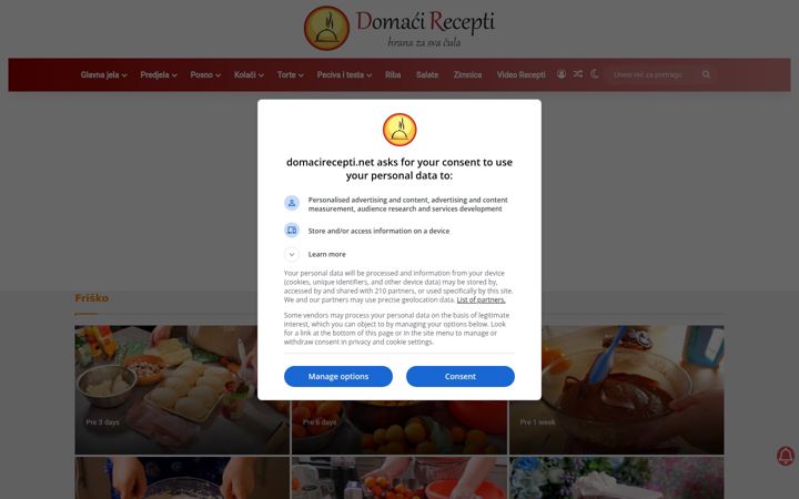 Screenshot of domacirecepti.net