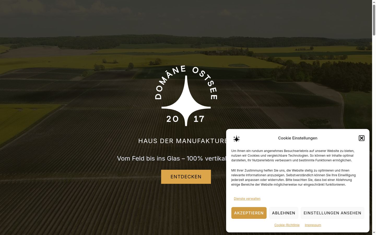 Screenshot del banner di consenso mostrato prima di qualsiasi interazione
