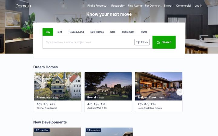 Screenshot of domain.com.au