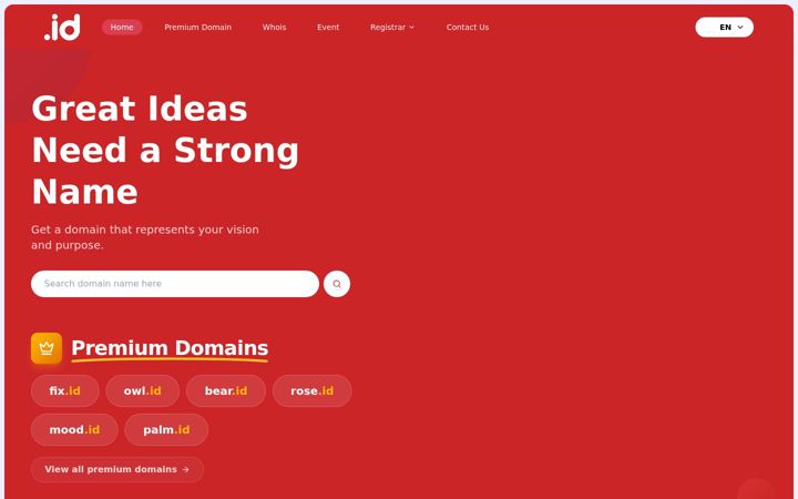Screenshot of domain.id