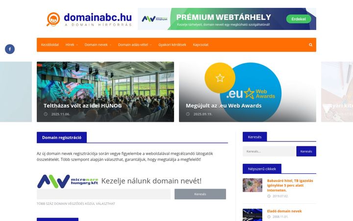 Screenshot of domainabc.hu