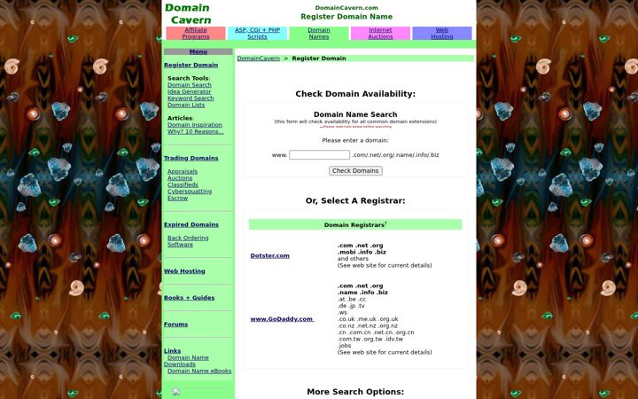 Screenshot of domaincavern.com