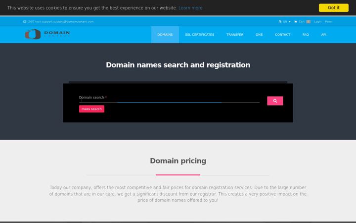 Screenshot of domaincontext.com