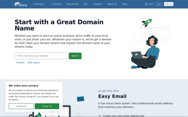 Screenshot of domaindiscount24.com
