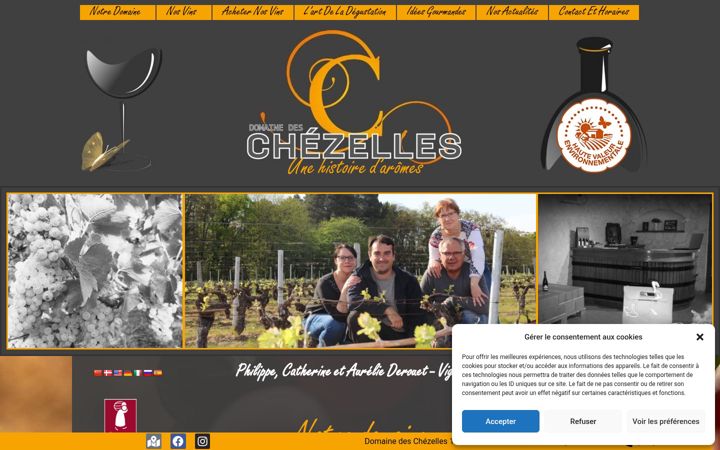 Screenshot of domaine-chezelles-vins-touraine.com