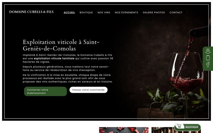 Екранна снимка на domaine-cubells-et-fils.fr