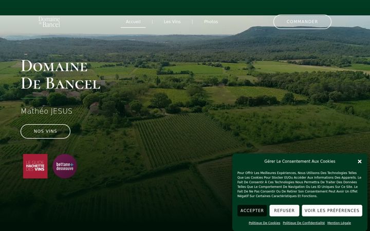 Екранна снимка на domaine-de-bancel.fr
