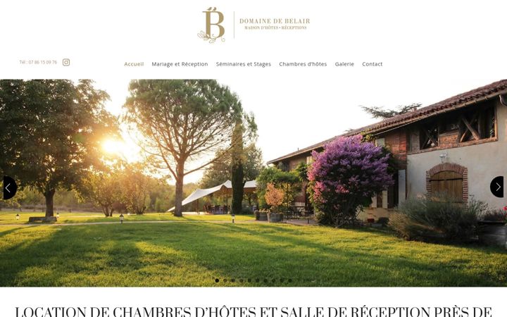 Екранна снимка на domaine-de-belair.fr