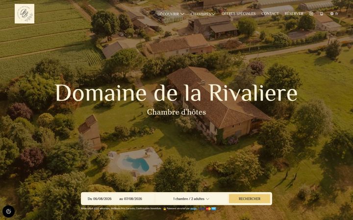 Екранна снимка на domaine-de-la-rivaliere.fr