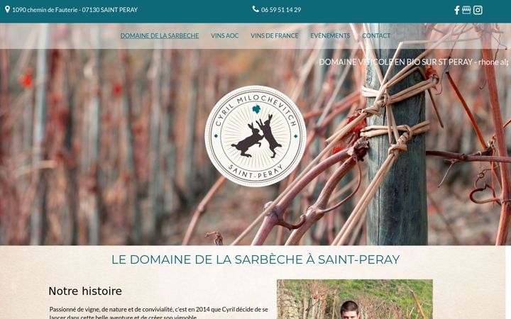 Екранна снимка на domaine-de-la-sarbeche.fr