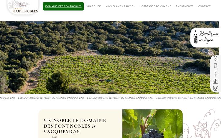 Screenshot of domaine-des-fontnobles.com