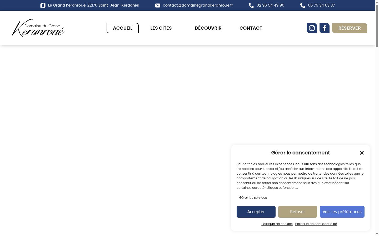 Screenshot des Einwilligungsbanners vor jeglicher Interaktion