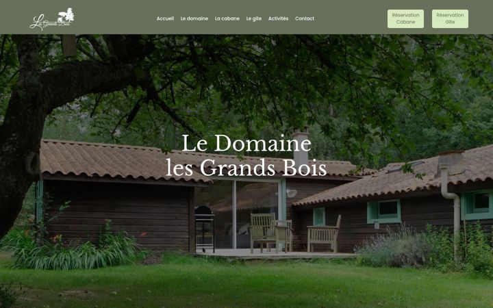Ekrānuzņēmums no domaine-lesgrandsbois.fr