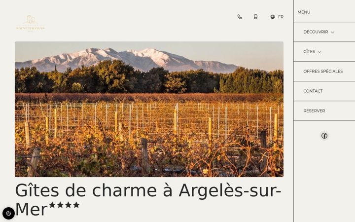 Screenshot of domaine-st-thomas-gites.com