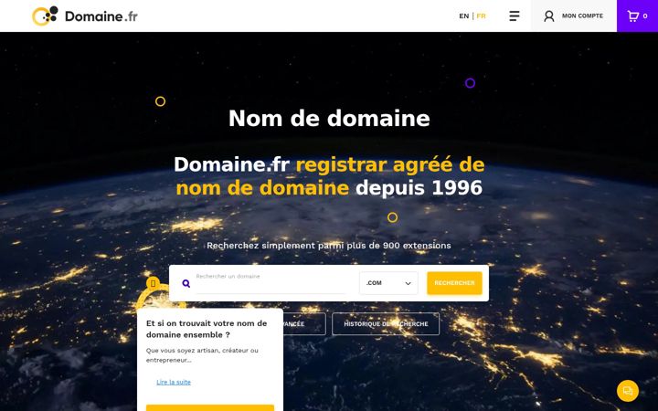 Screenshot of domaine.fr