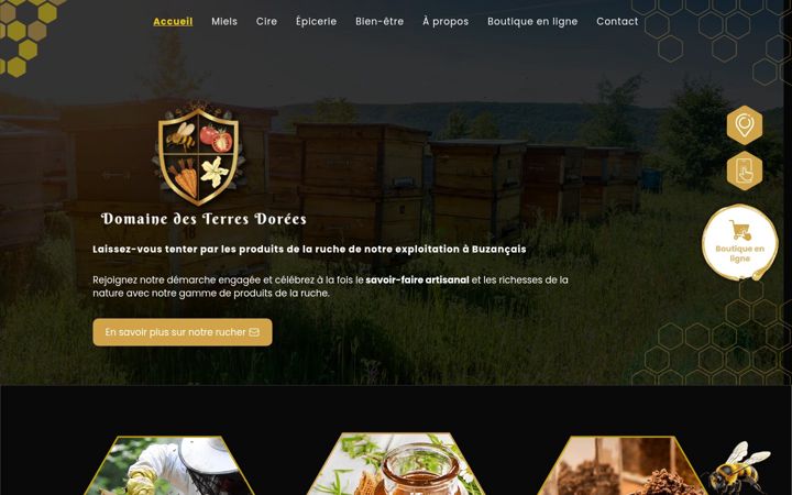 Screenshot of domaineapicoledesterresdorees.fr