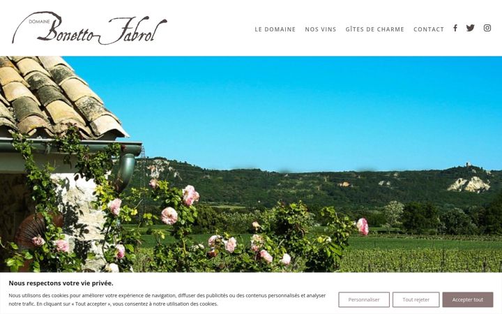 Screenshot of domainebonettofabrol.fr