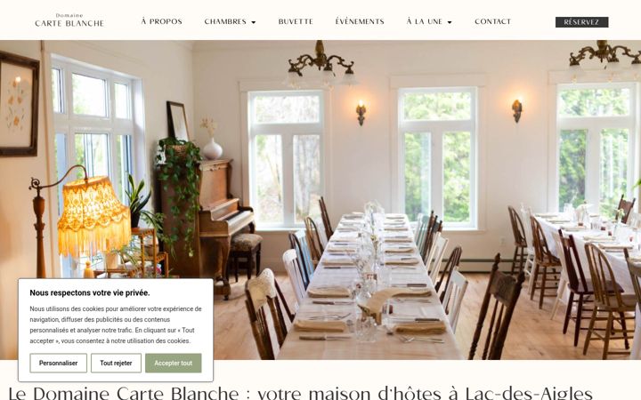 Screenshot of domainecarteblanche.com