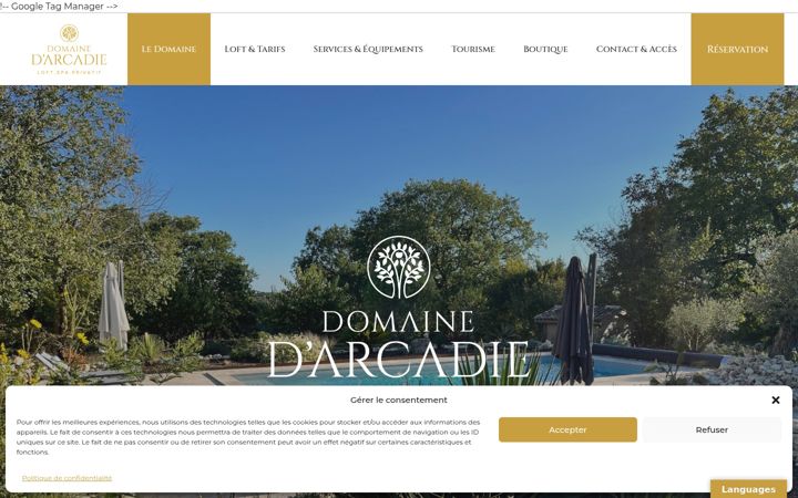 Screenshot of domainedarcadie.com