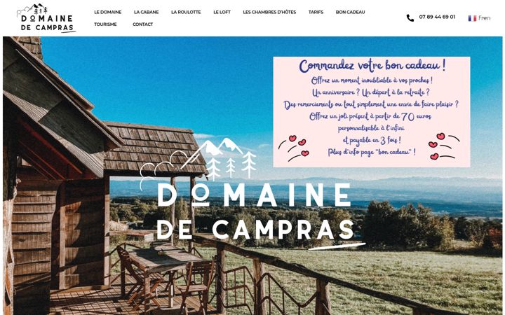 Screenshot του domainedecampras.fr