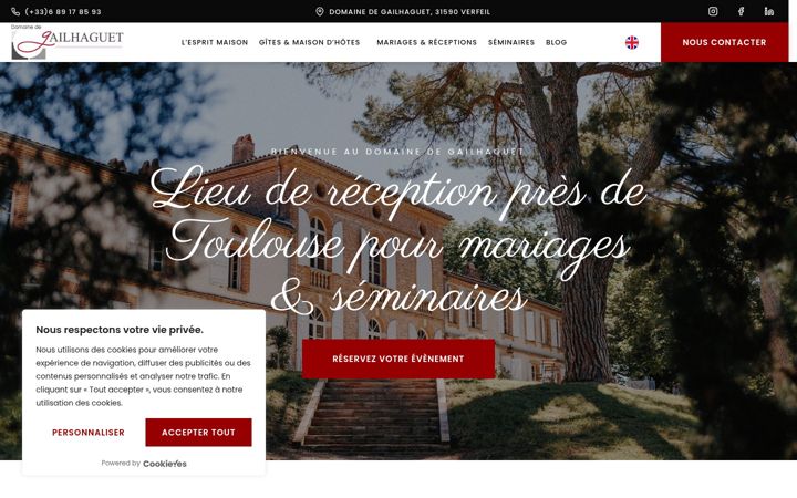 Screenshot του domainedegailhaguet.fr
