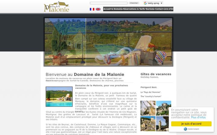Screenshot of domainedelamalonie.com