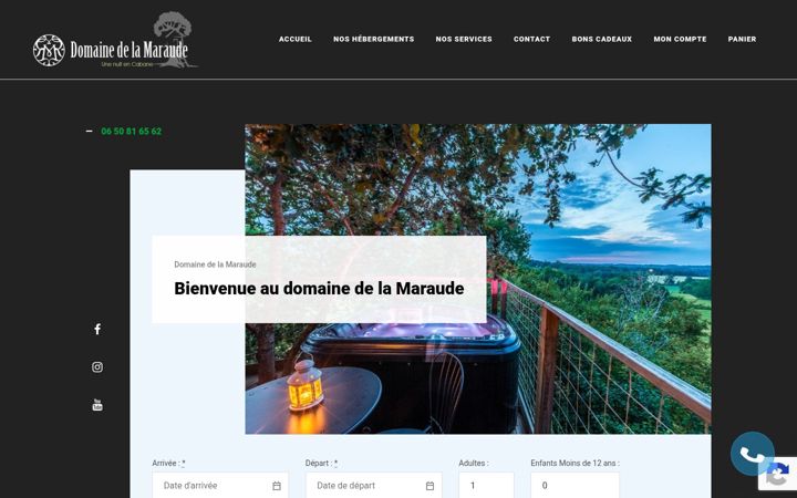 Zrzut ekranu domainedelamaraude.fr