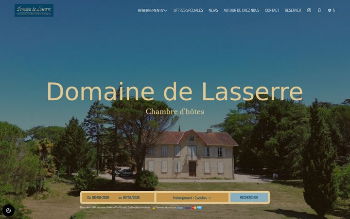 Screenshot of domainedelasserre.com