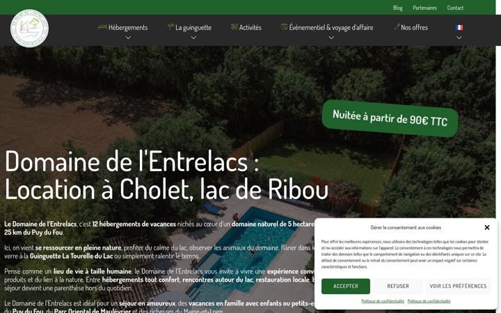 Screenshot of domainedelentrelacs.fr