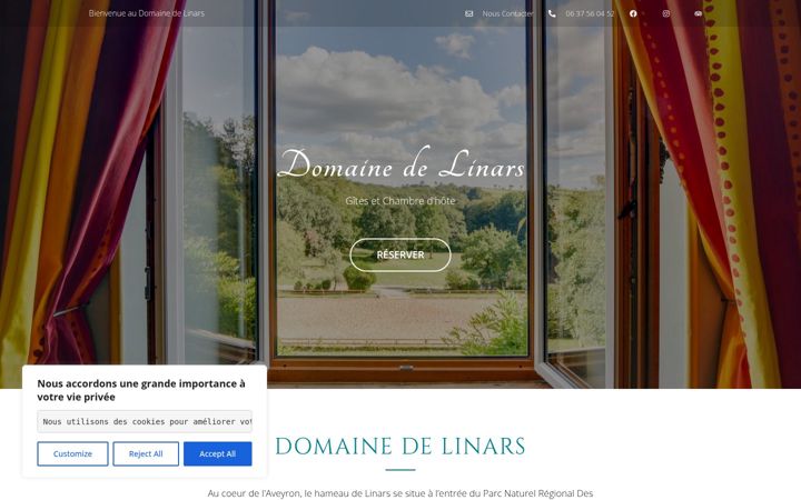 Screenshot of domainedelinars.fr