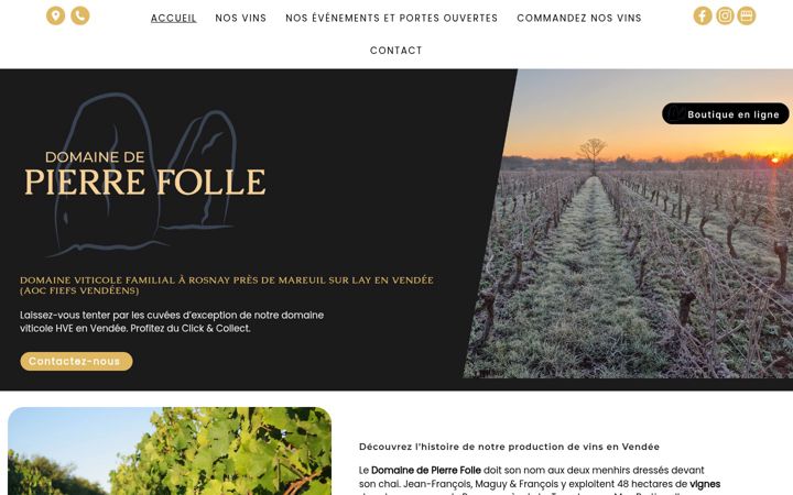 Snímek obrazovky domainedepierrefolle.fr