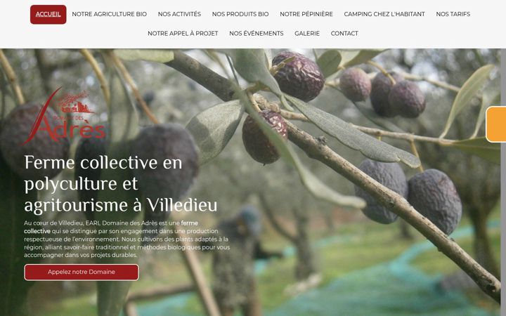 Snímek obrazovky domainedesadres.fr
