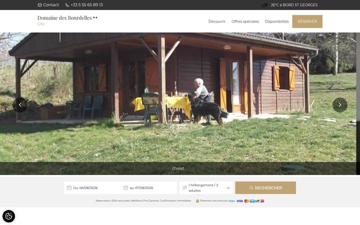 Snímek obrazovky domainedesbourdelles.fr
