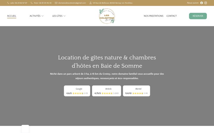 Screenshot of domainedescelestins.com