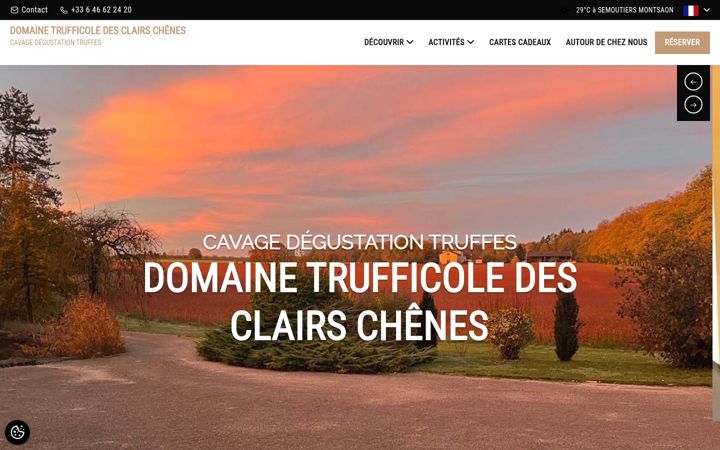 Screenshot of domainedesclairschenes.com