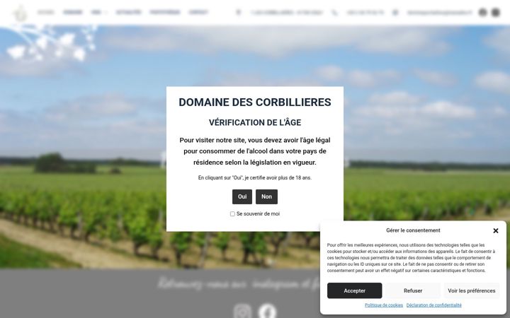 Screenshot of domainedescorbillieres.com