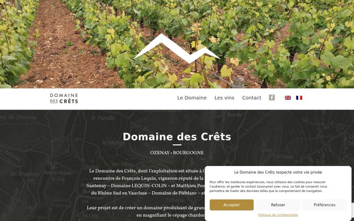 Snímek obrazovky domainedescrets.fr
