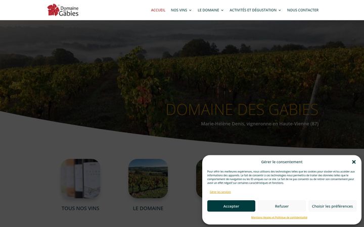 Screenshot of domainedesgabies.com